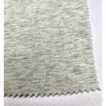 Tejido de punto de canalé gris CVC 1 × 1